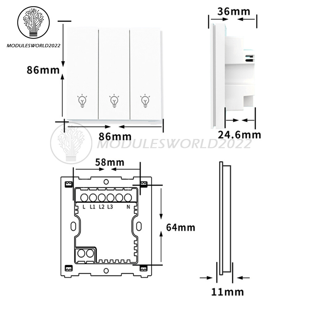 DH-315 Ewelink WiFi Smart Switch Light Control Panel Remote Control Wall Switch