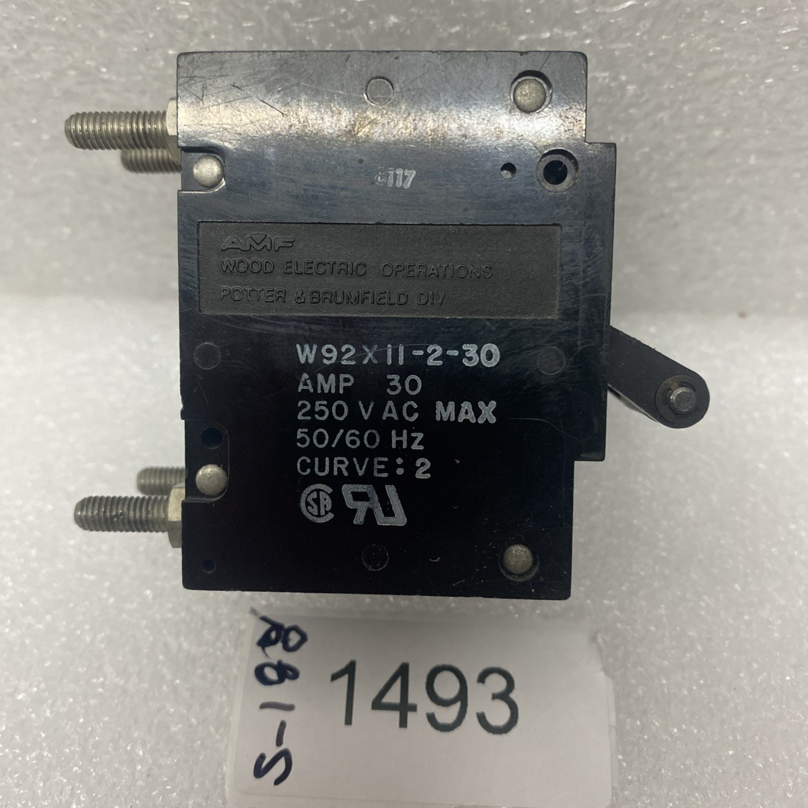 AMF Potter & Brumfield W92X112-30 2-Pole 30A Circuit Breaker 250VAC