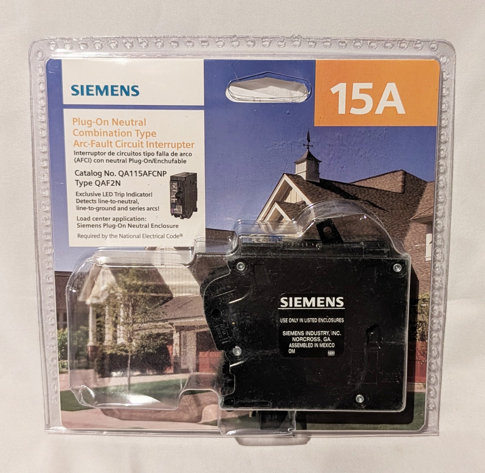 Siemens 15 Amp 1-Pole Combination AFCI Plug-on Neutral Circuit Breaker – NEW