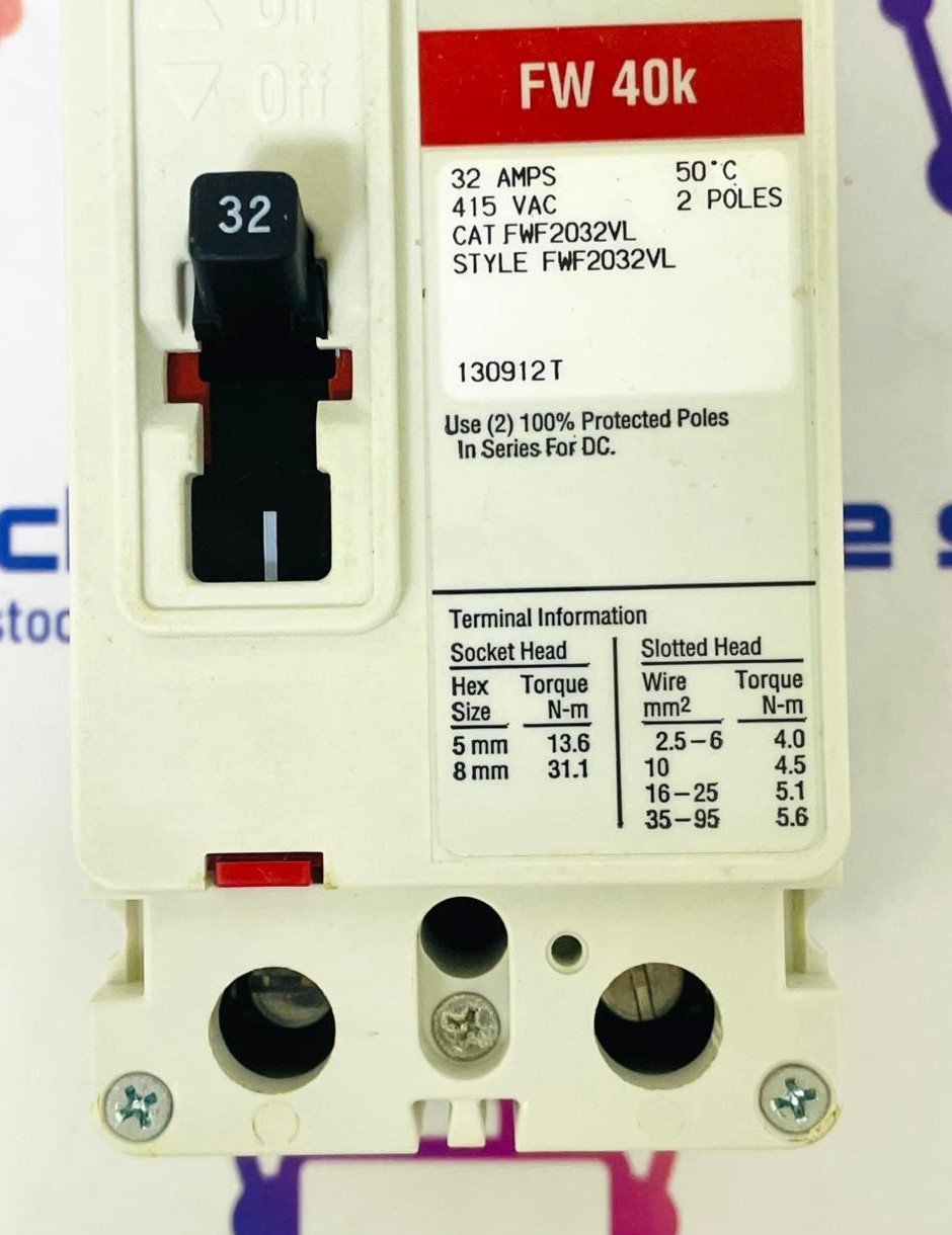 Eaton FWF2032VL Circuit Breaker 32A 2 Pole 415VAC