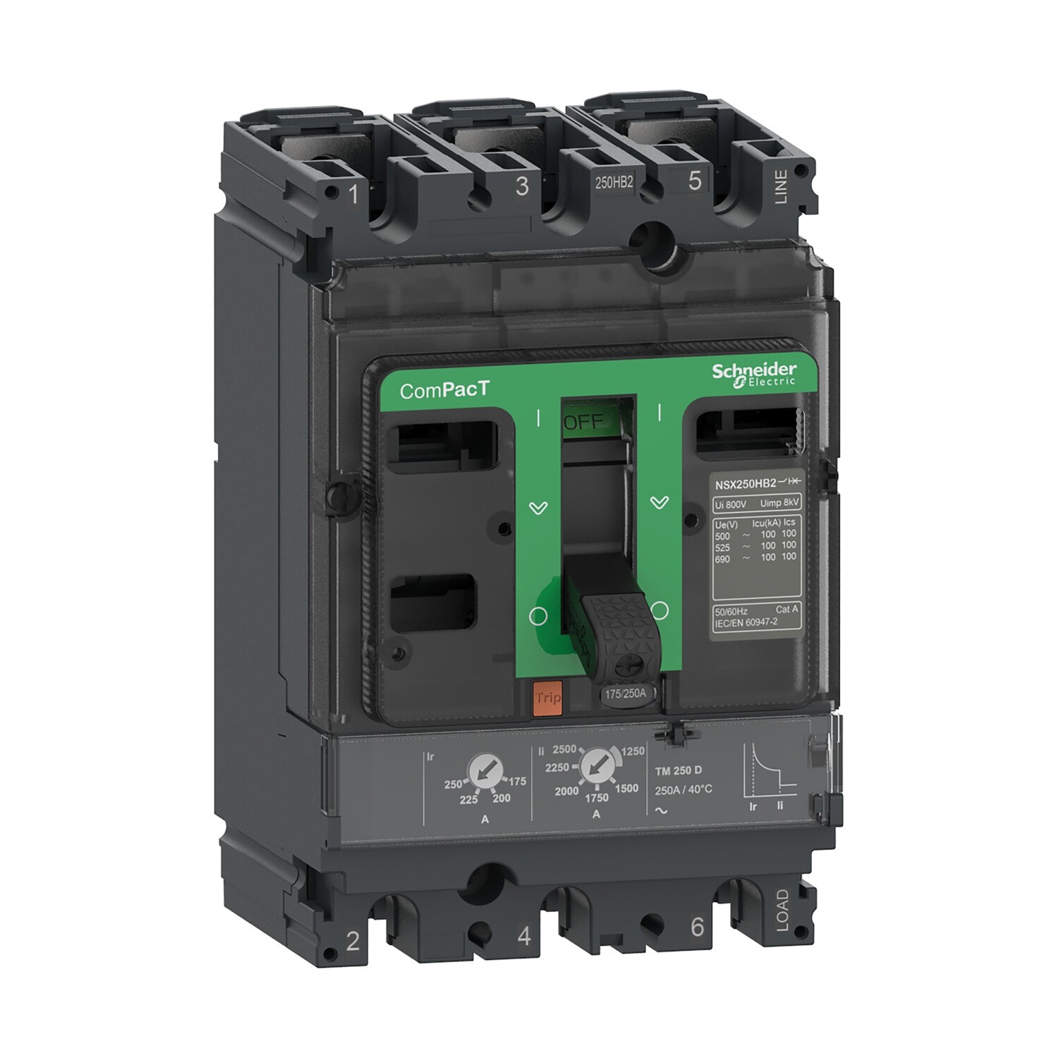 C25F3TM250 Circuit breaker ComPacT NSX250F 36kA/415VAC 3poles TMD trip unit 250A