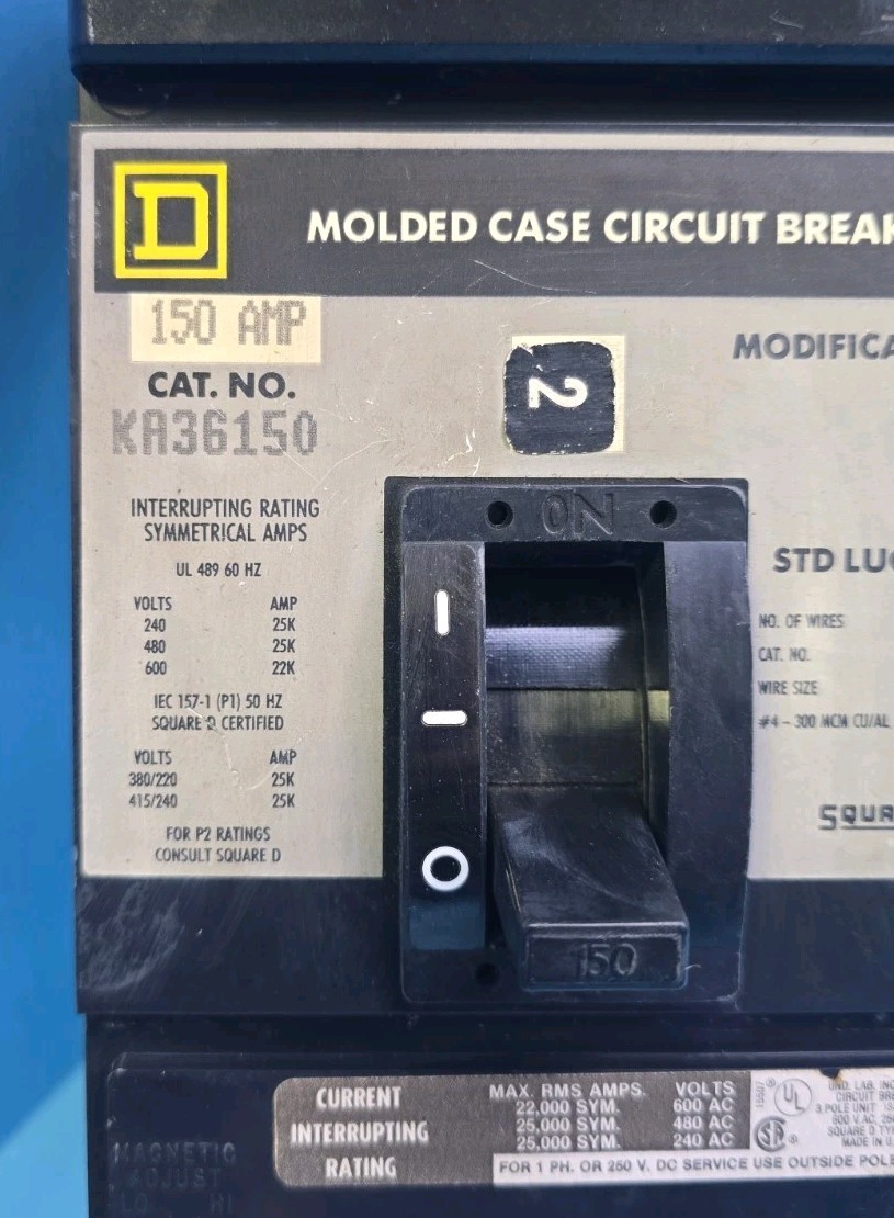 SQUARE D KA36150 150A 600V 3POLE ILine CIRCUIT BREAKER