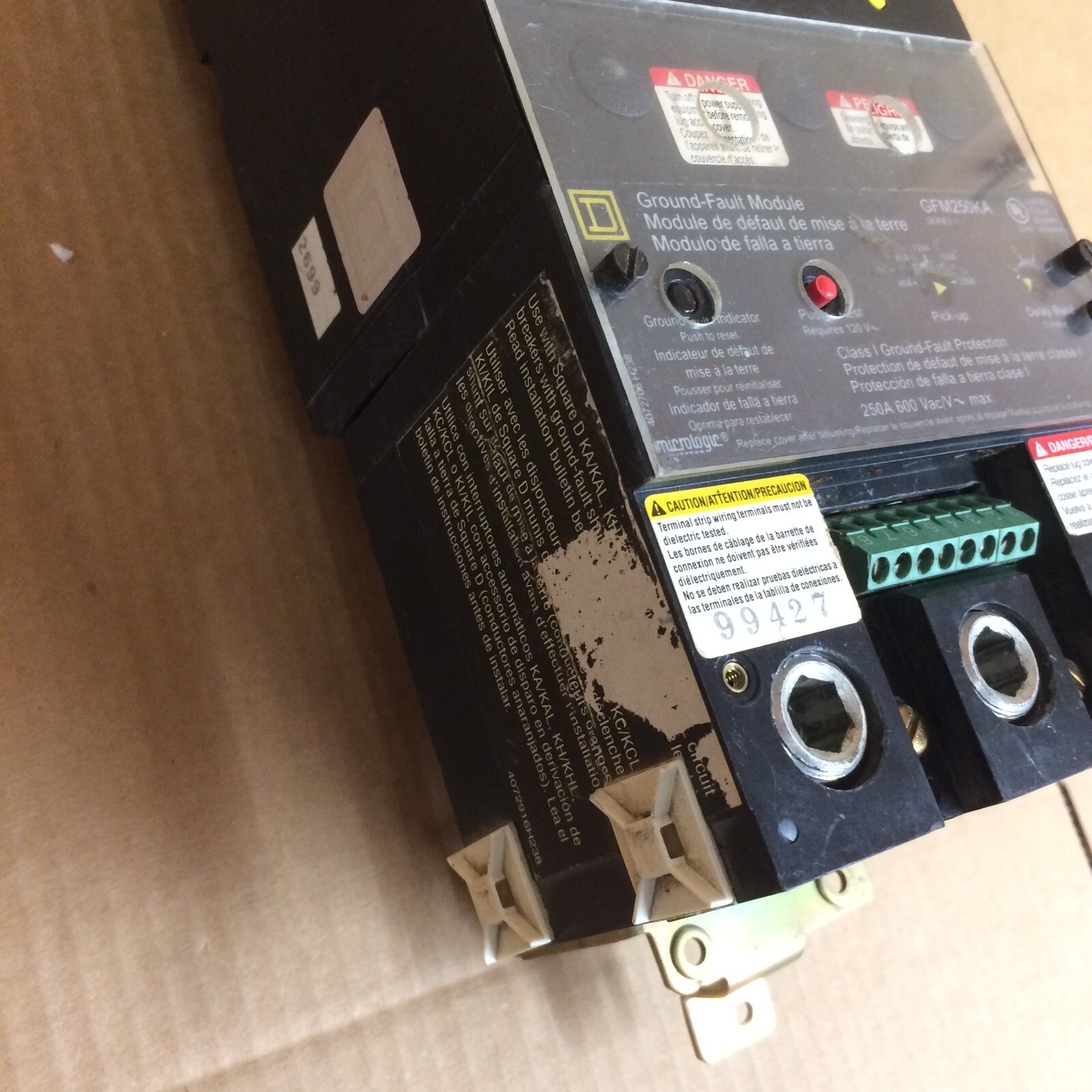 Square D KC34225G I-Limiter Circuit Breaker w/ GFM250KA Ground Fault Module