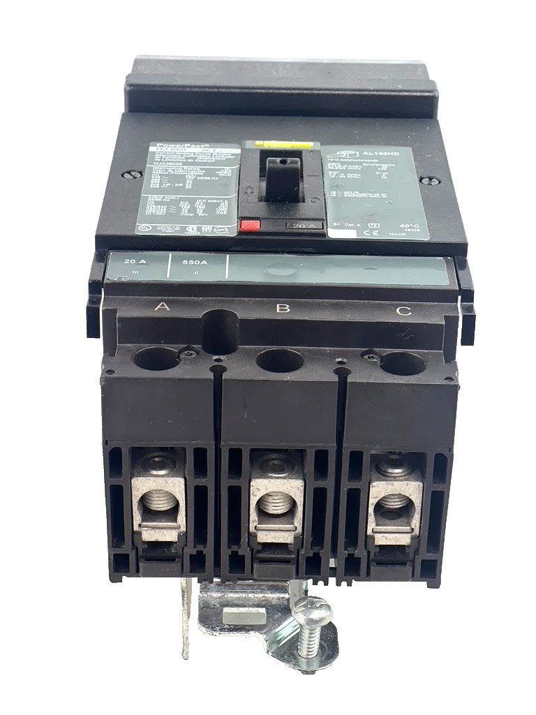 Square D HJA36020 20 Amp 3-Pole I-Line Circuit Breaker 480V 65K — WEAR READ