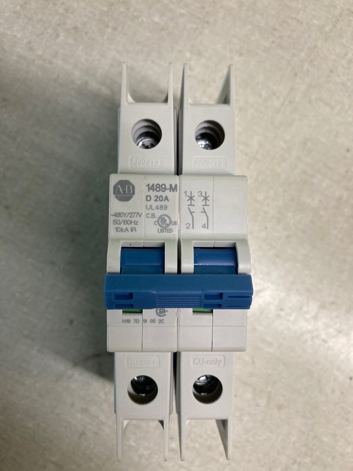 Allen-Bradley 1489-M2D100 10A 2-Pole Miniature Circuit Breaker Trip Curve D NEW
