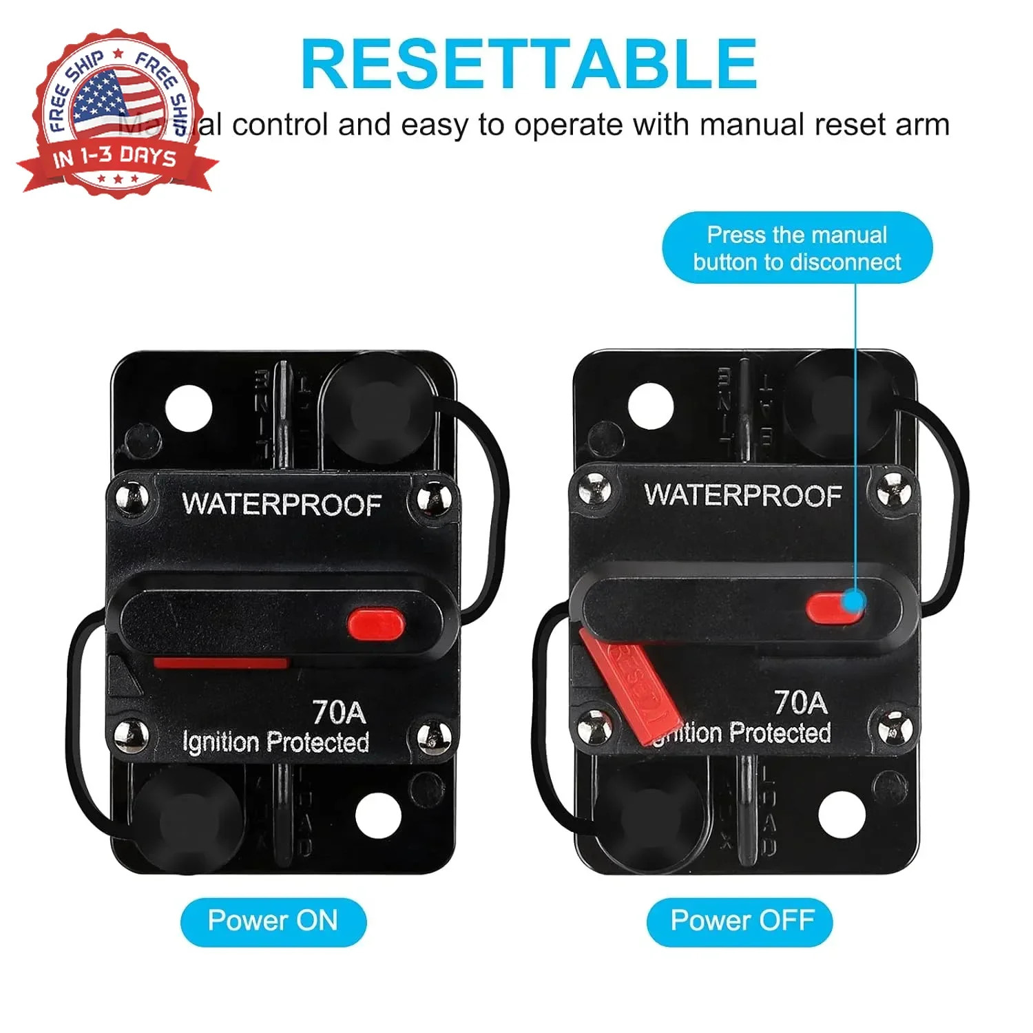 Generic Waterproof Circuit Breaker,Fuse Holder,Audio Circuit Breaker,with Manual