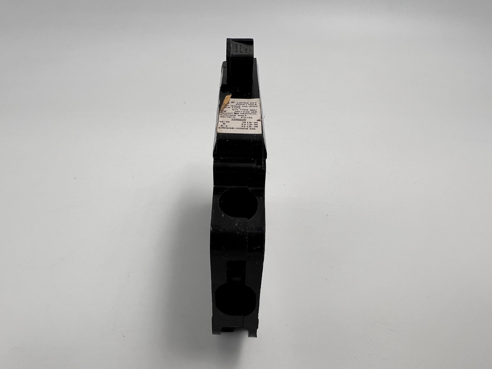 Crouse Hinds 15 Amp 1 Pole MH115L MH/MM Circuit Breaker LEFT CLIP