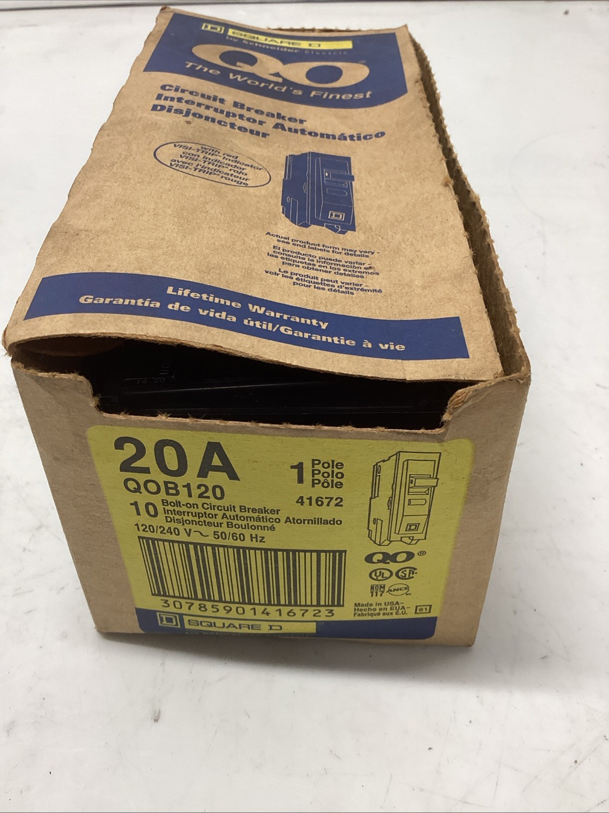 SQUARE D QOB120 circuit breaker Lot Of 10. U-556
