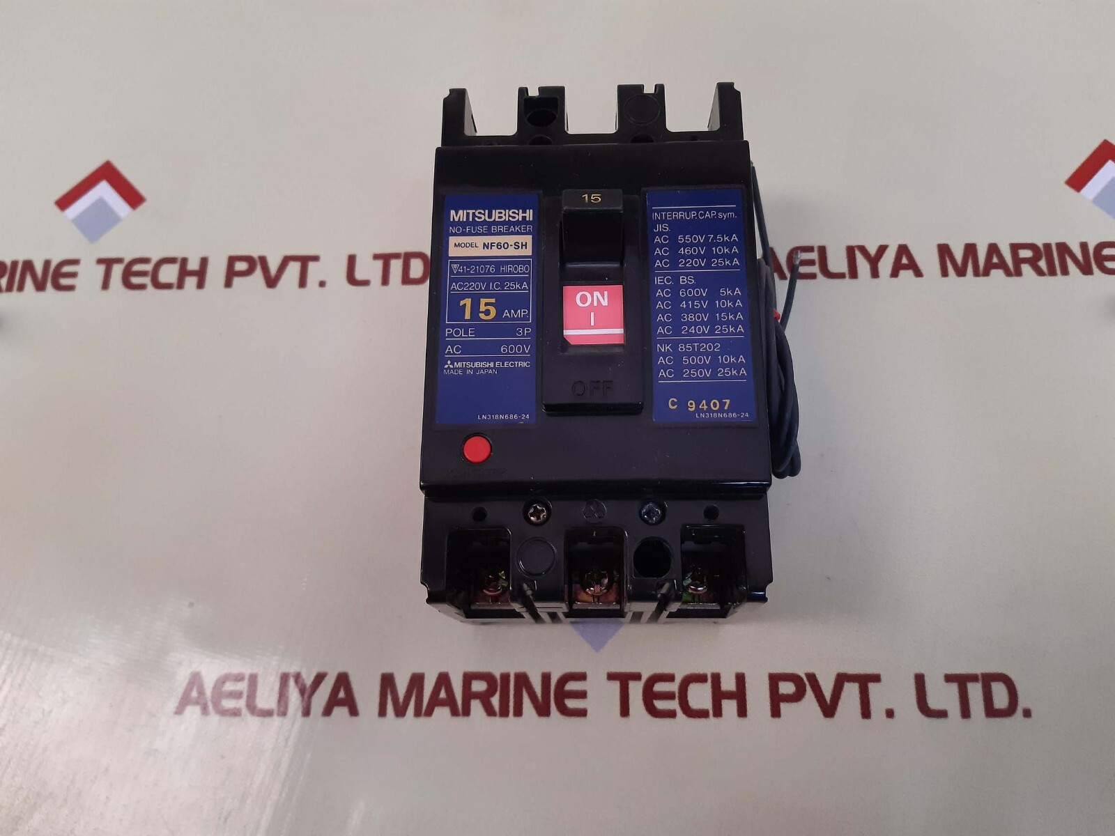 Mitsubishi Electric NF60-SH 3P No Fuse Breaker 15AMP