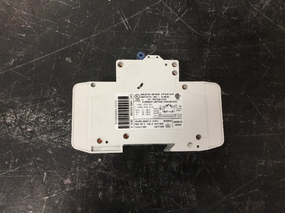 NEW, ALLEN BRADLEY, 1489A2D060, 2 POLE, 277/480V, 6A, CIRCUIT BREAKER. (12E-3)