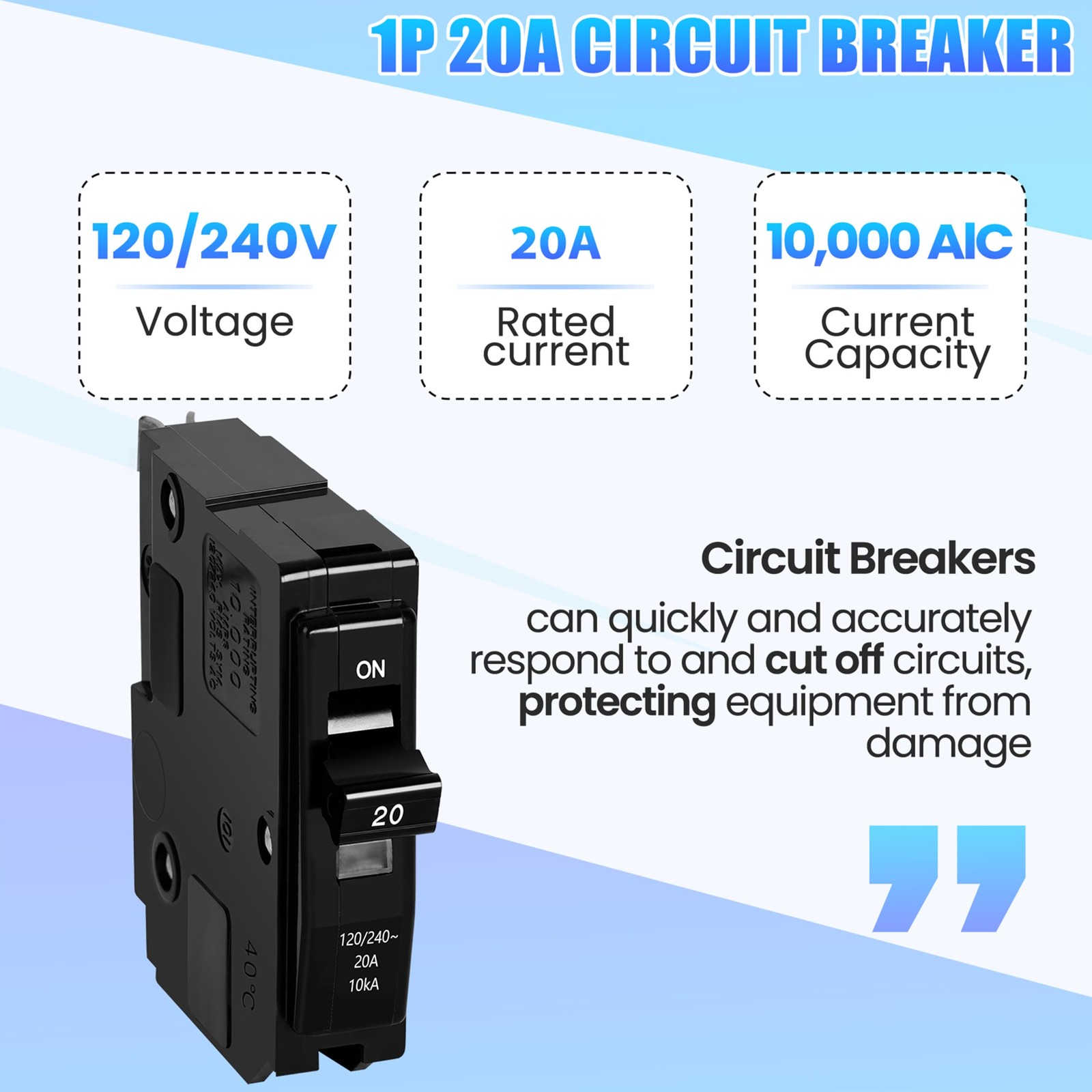 20Amp 1-Pole Circuit Breaker for QO120CP,Compatible with SD QO Load Center, C…