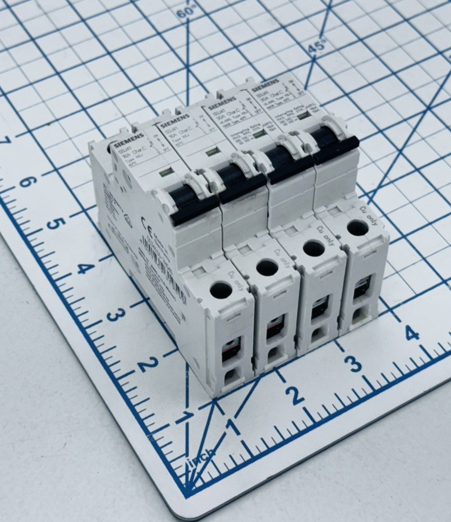 (LOT OF 4) SIEMENS 5SJ41 Circuit Breaker 16A, 30A 240VAC 1Pole *WARRANTY*
