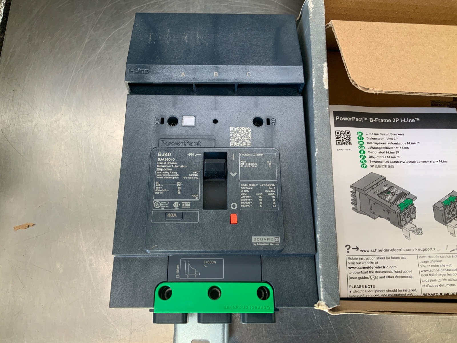 Square D BJA36040 PowerPact B Circuit Breaker 3-Pole 30A