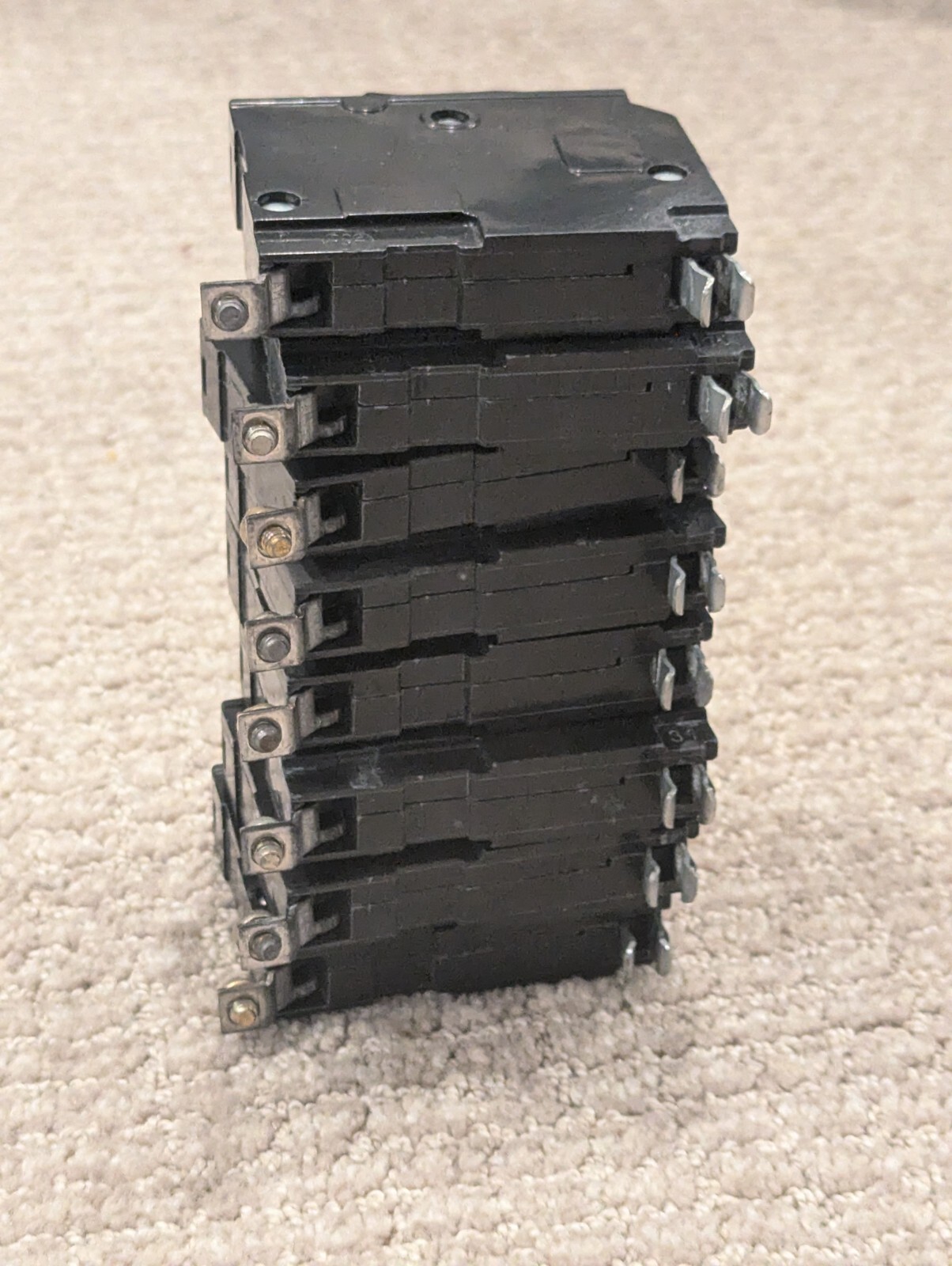 Lot of 10 Square D TYPE QOB 1 Pole 20 AMP Circuit Breaker – SWD HACR – USED GOOD