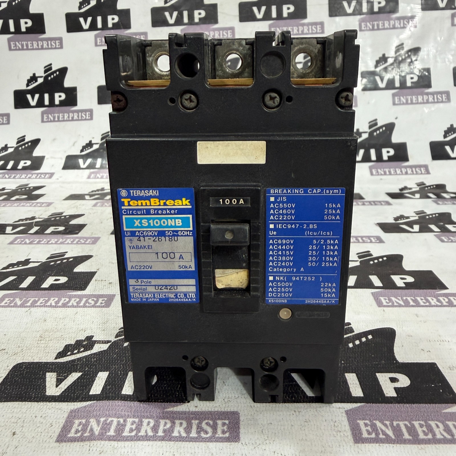 TERASAKI XS100NB CIRCUIT BREAKER 100A FREE FAST SHIPPING