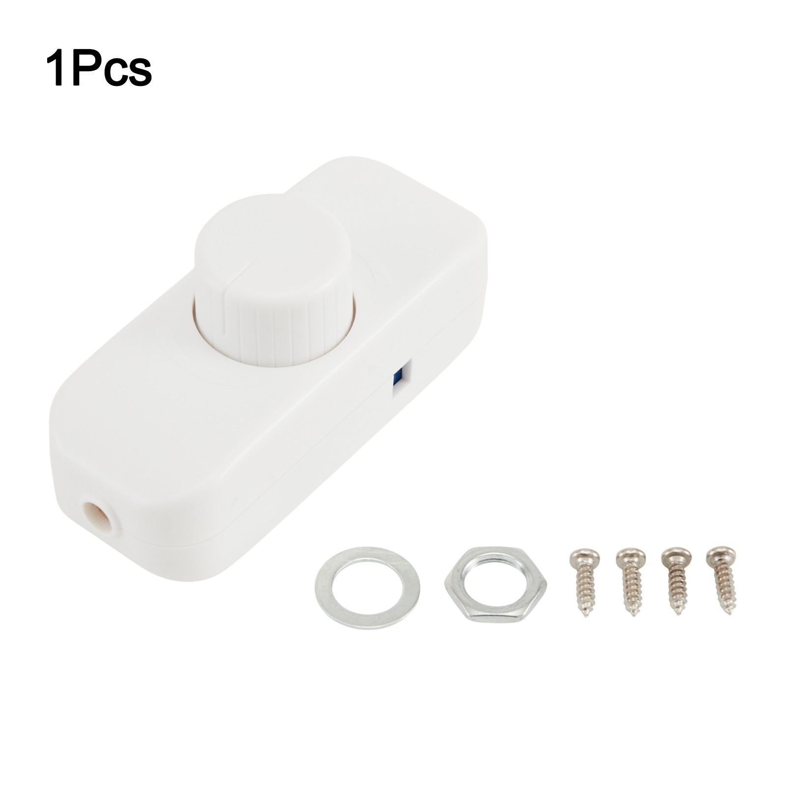 1pc LED Dimmer Switch,220V-240V Push ON/OFF Rotary Dimming,Inline Dimmer Switch