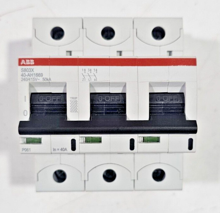 ABB S803X-40-AH1669 3-Pole High Performance Circuit Breaker 40A 50kA 240/415V