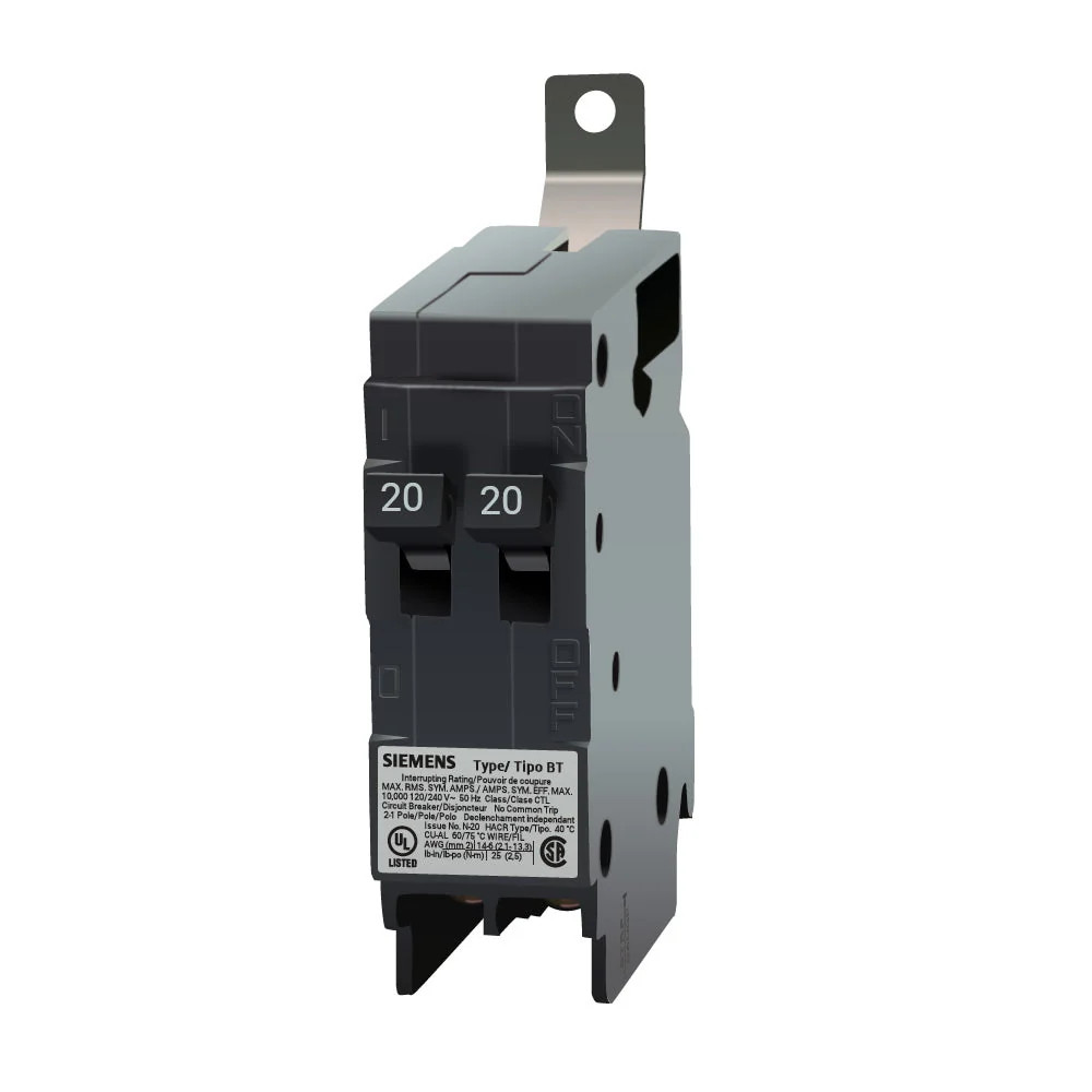 B2020 – Siemens – Tandem Circuit Breaker Bolt-On – 20 Amp – 1 Pole – 120 Volt