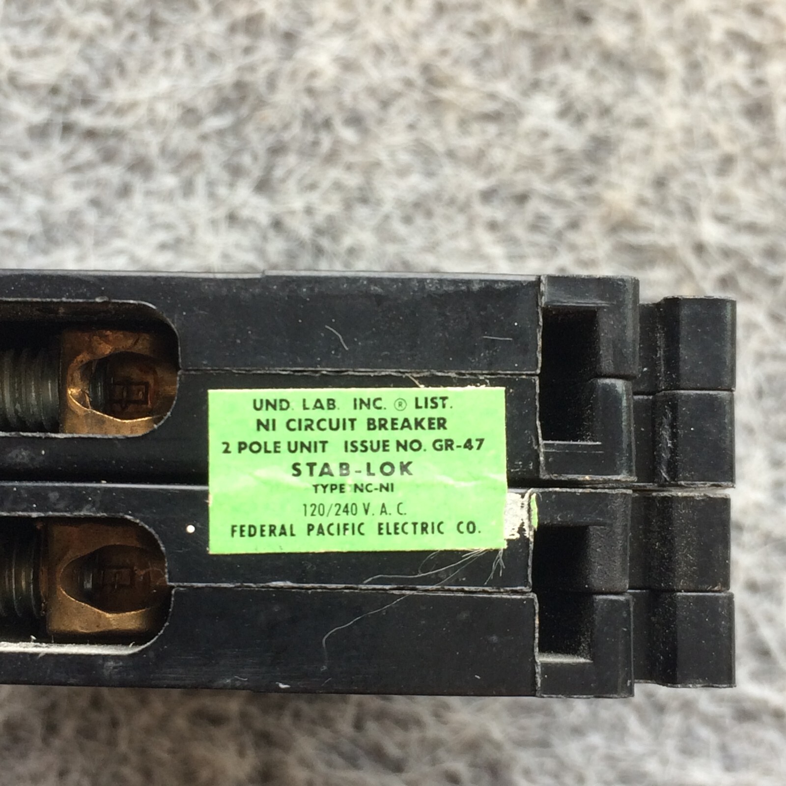 FPE Federal Pacific 20 Amp 2 Pole NC220 Stab-Lok Breaker Mini THIN NC
