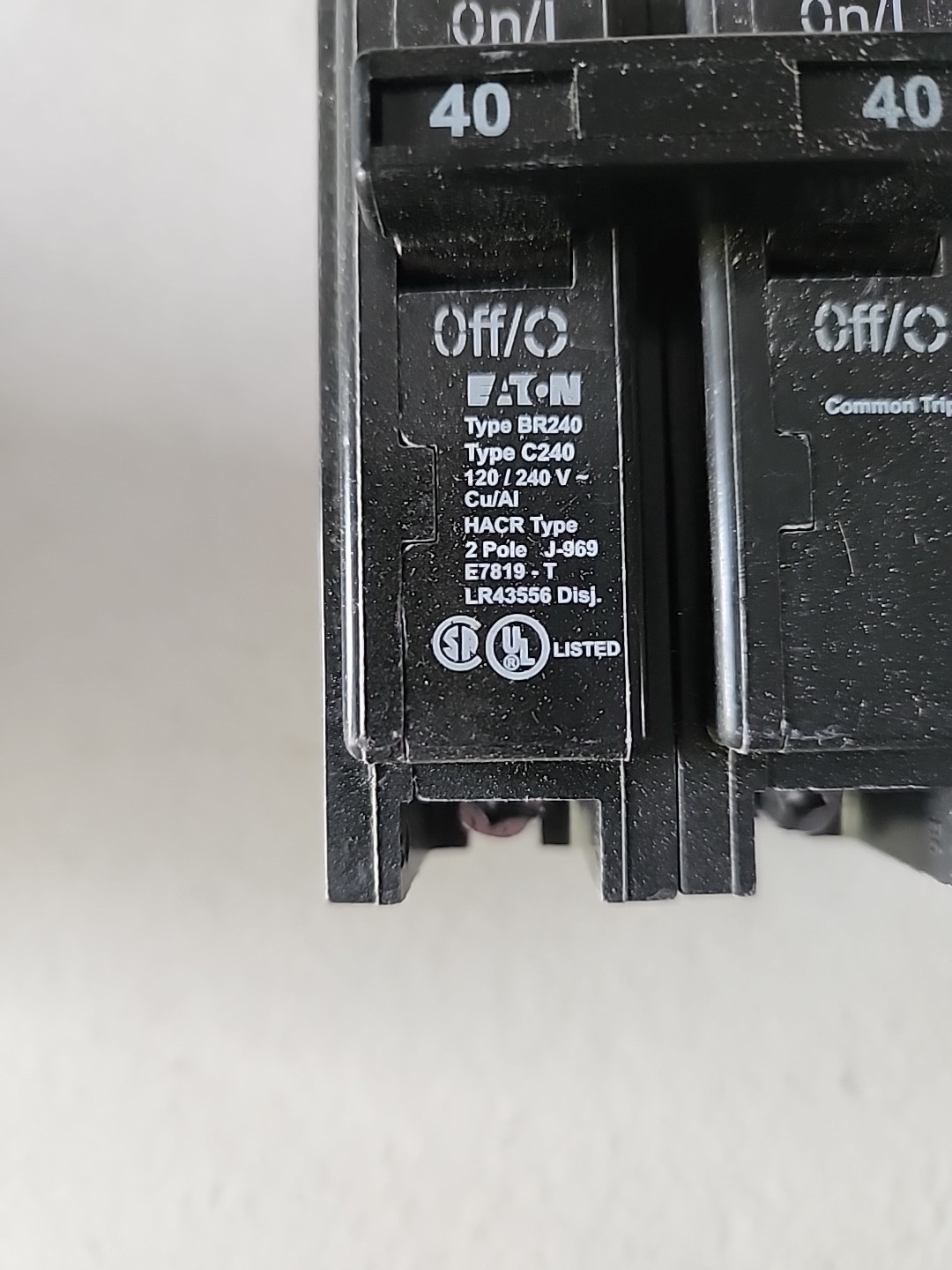 NOS Lot Of 5 EATON BR240 Breaker 2 Pole 40 Amp 120/240