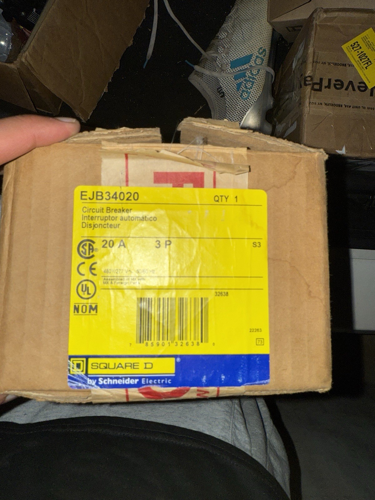 Square D EJB34020 20A E-Frame Mini Circuit Breaker – Black