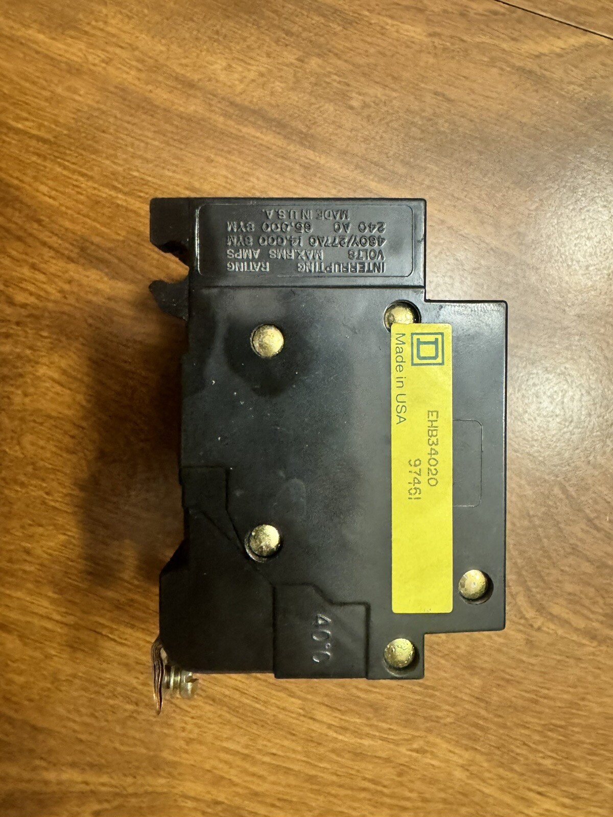 SQUARE D 3 pole 20 amp 480Y/277v EHB4 Circuit Breaker EHB 34020