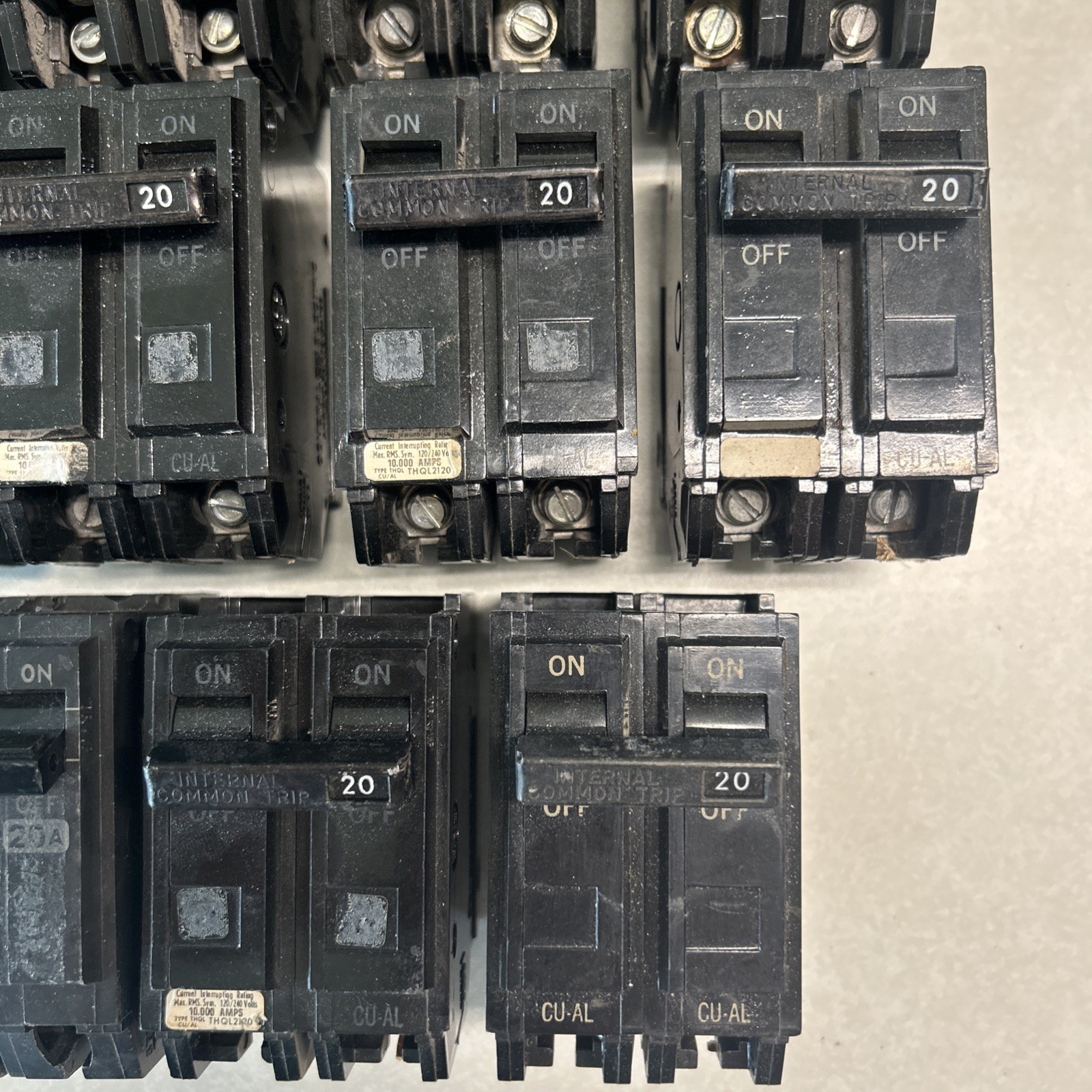 GE 2 Pole 20 Amp THQL2120 CU-AL TQL-AC 40C Circuit Breaker Lot of 15