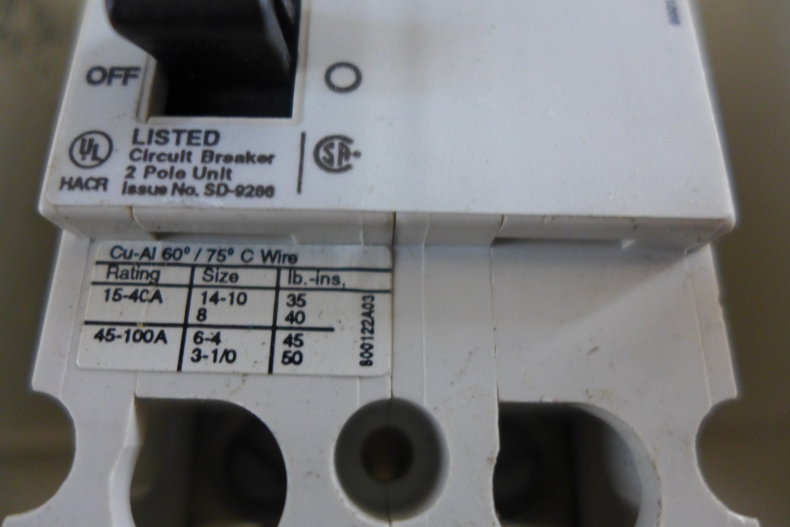 R14 SIEMENS CQD BREAKER 2 POLE SD-9286 480/277Vac 125/250Vdc FREE SHIPPING