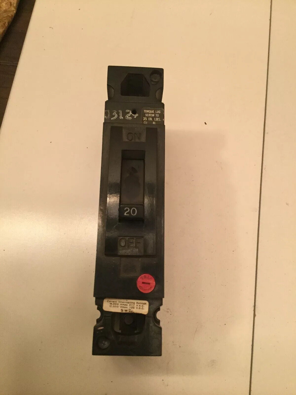 1 pc GE TED113020 Circuit Breaker, 1 Pole, 20 Amp, Used