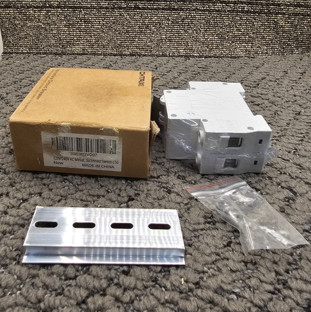 Chtaixi DZ47N-63 C50: AC Miniature Circuit Breaker 2-Pole 120/240V-50/60Hz