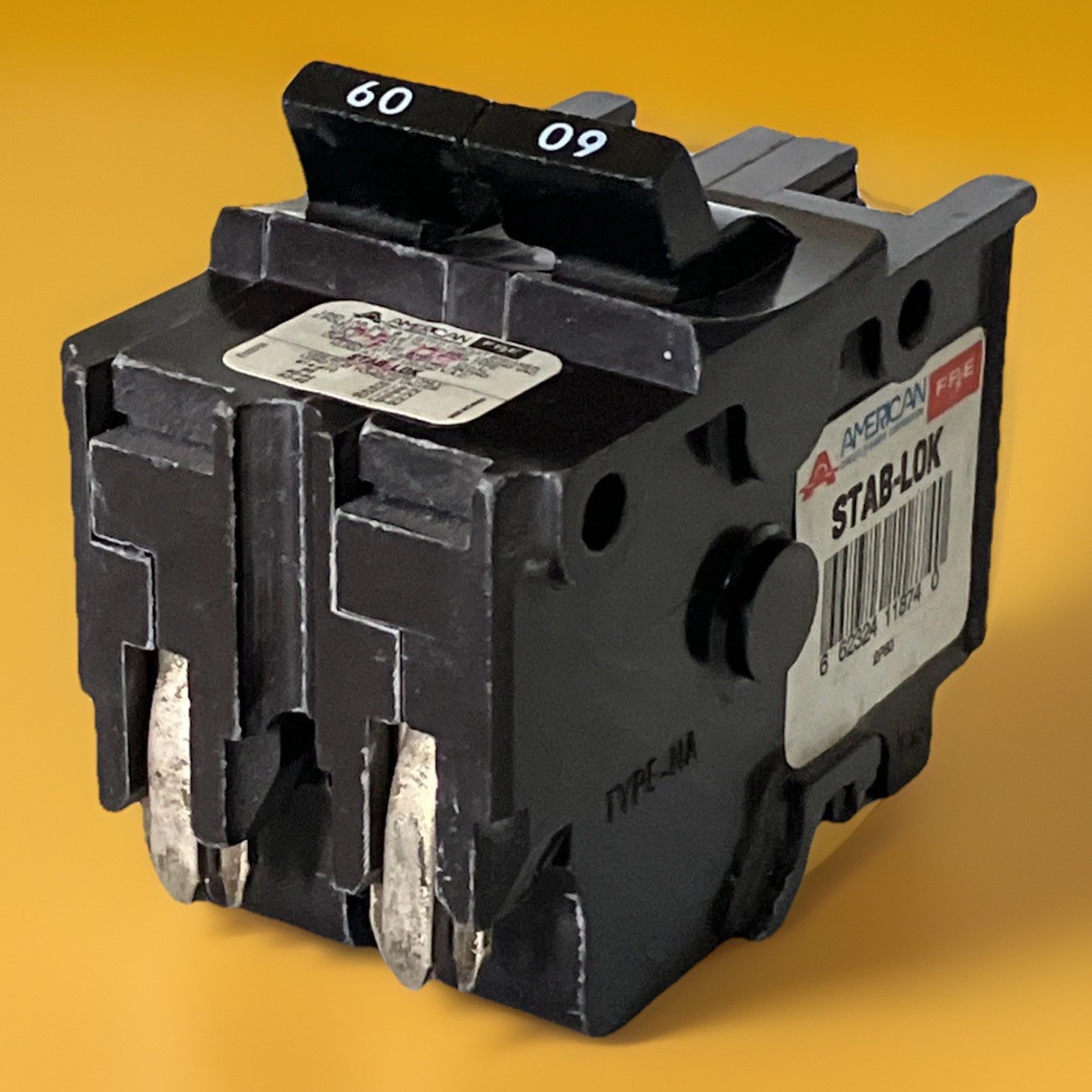 FPE NA260 Federal Pacific 2P 60A 240V Stab-Lok Circuit Breaker Black White “60”