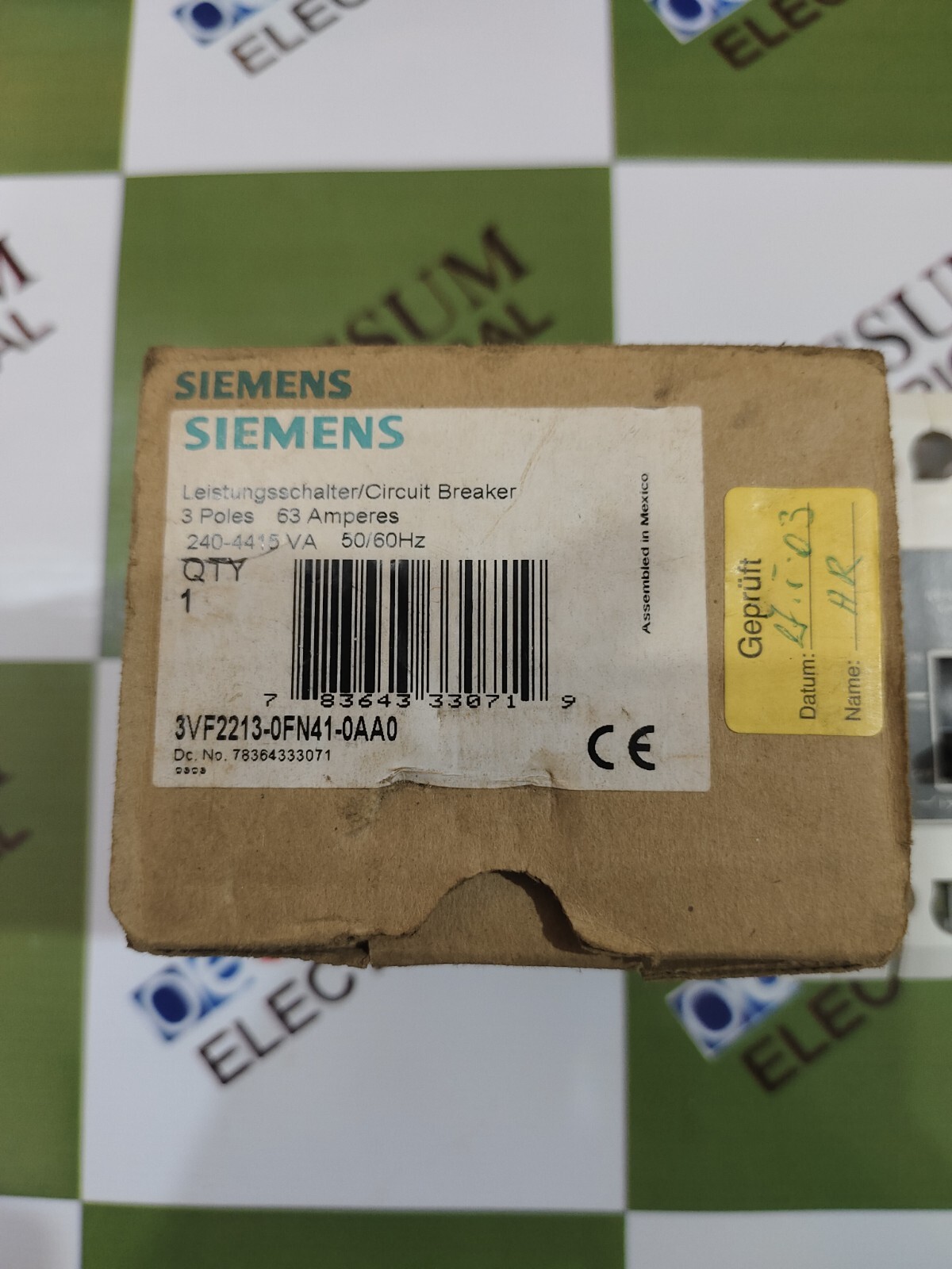 SIEMENS 3VF2213-0FN41-0AA0 CIRCUIT BREAKER 63A 220VAC 65KA FREE FAST SHIPPING