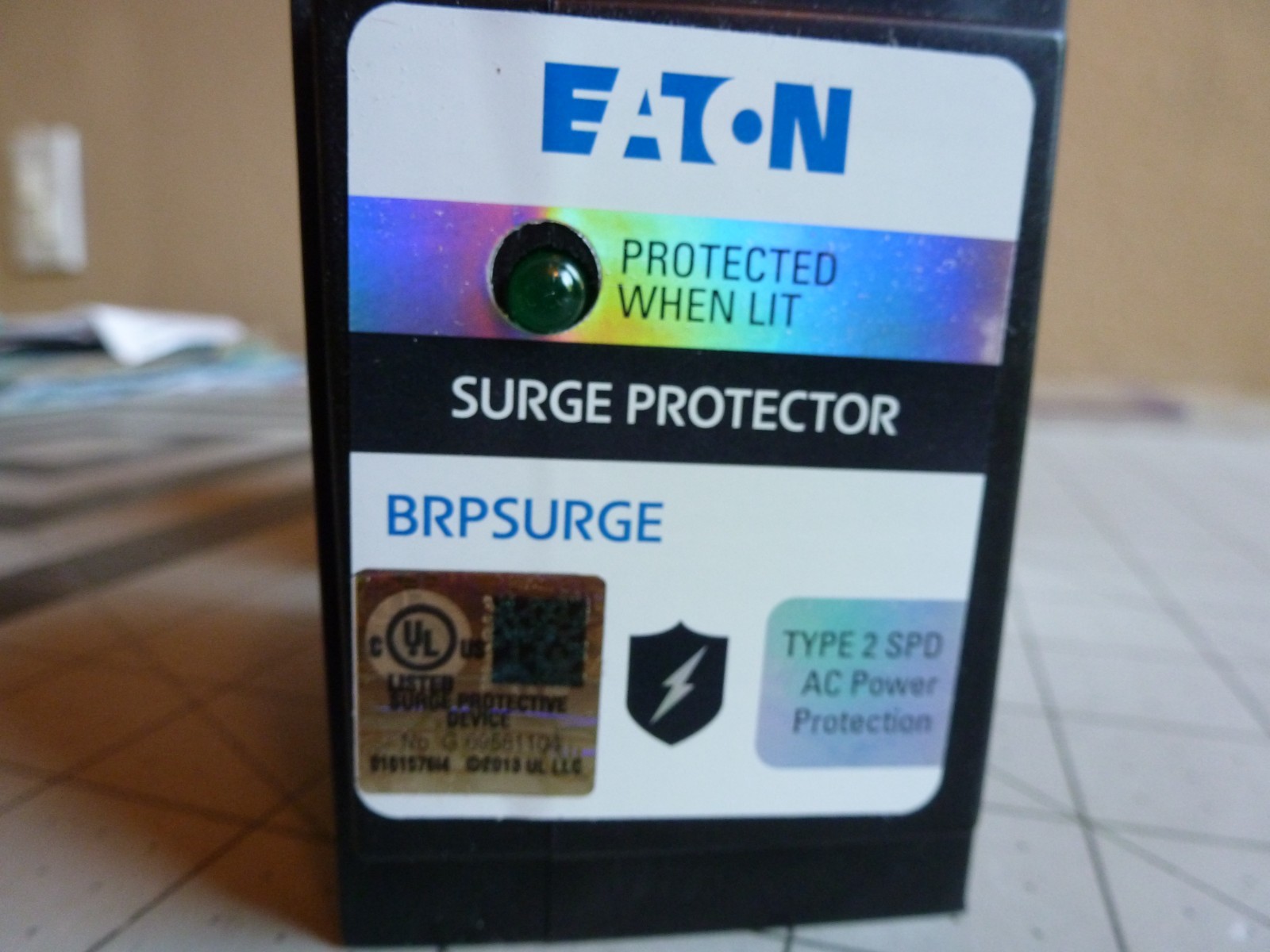 Eaton BRPSURGE Surge Protection Device – Type 2 – 120/240 VAC – 2 Pole – NEW