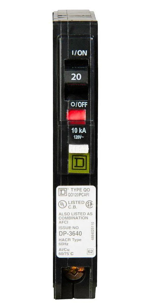 QO120PCAFI – Square D – 20 Amp AFCI Circuit Breaker