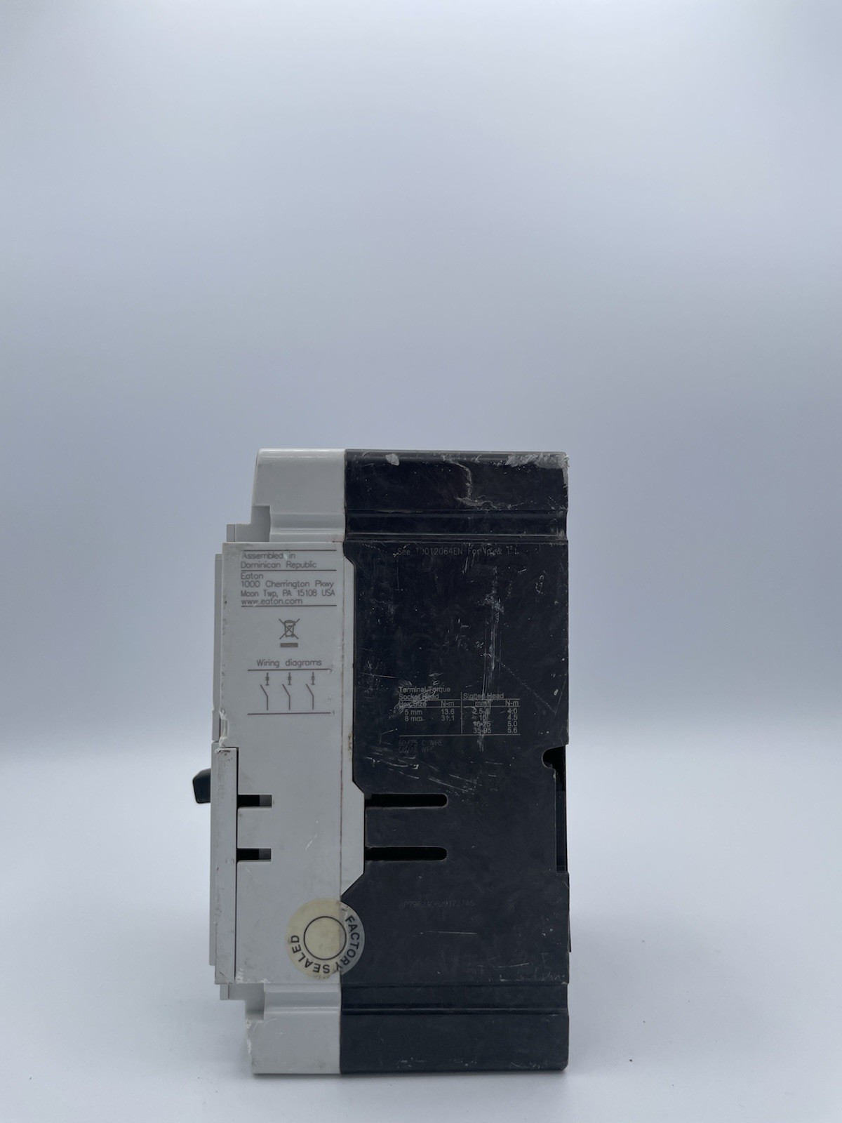 Eaton PDG23M0100TFFL Power Defense Molded Case Circuit Breaker, 3-Pole 600V 100A