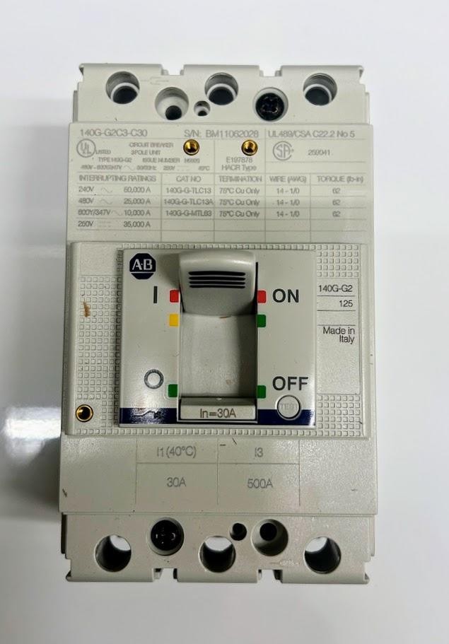 Allen-Bradley 140G-G2C3-C30 Circuit Breaker 30A 3-Pole 600V MCCB Bulletin 140G