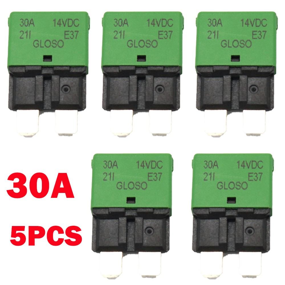 5x 30A Circuit Breaker Blade Fuse 12V-24V Auto-Reset Marine Rally Automotive HOT