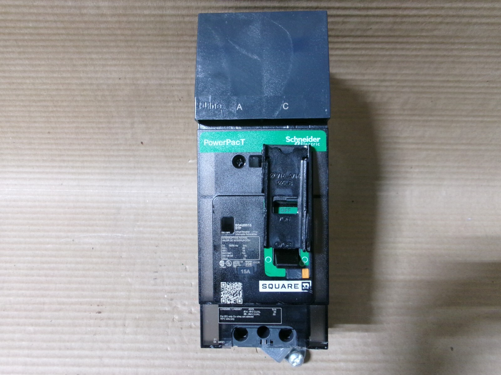 New Square D BDA BDA260152YP 2 POLE 15 AMP 600V CIRCUIT BREAKER