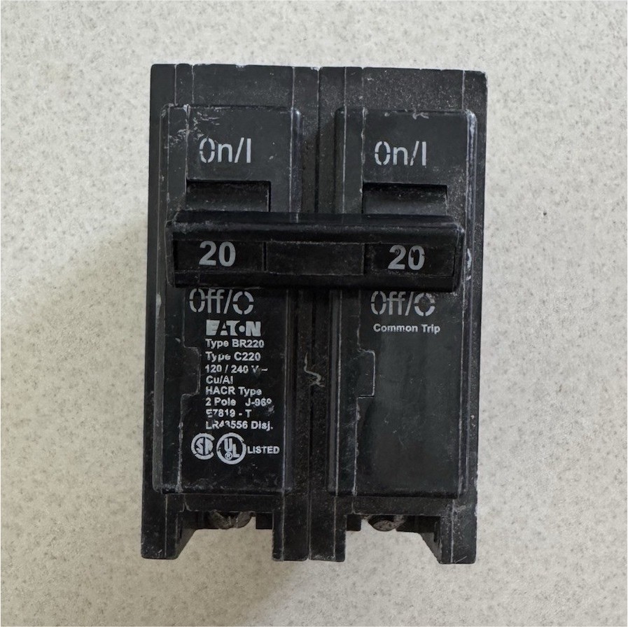 Eaton BR220 Circuit Breaker 20A 2P 120/240V Plug-In/On (5 Pack)