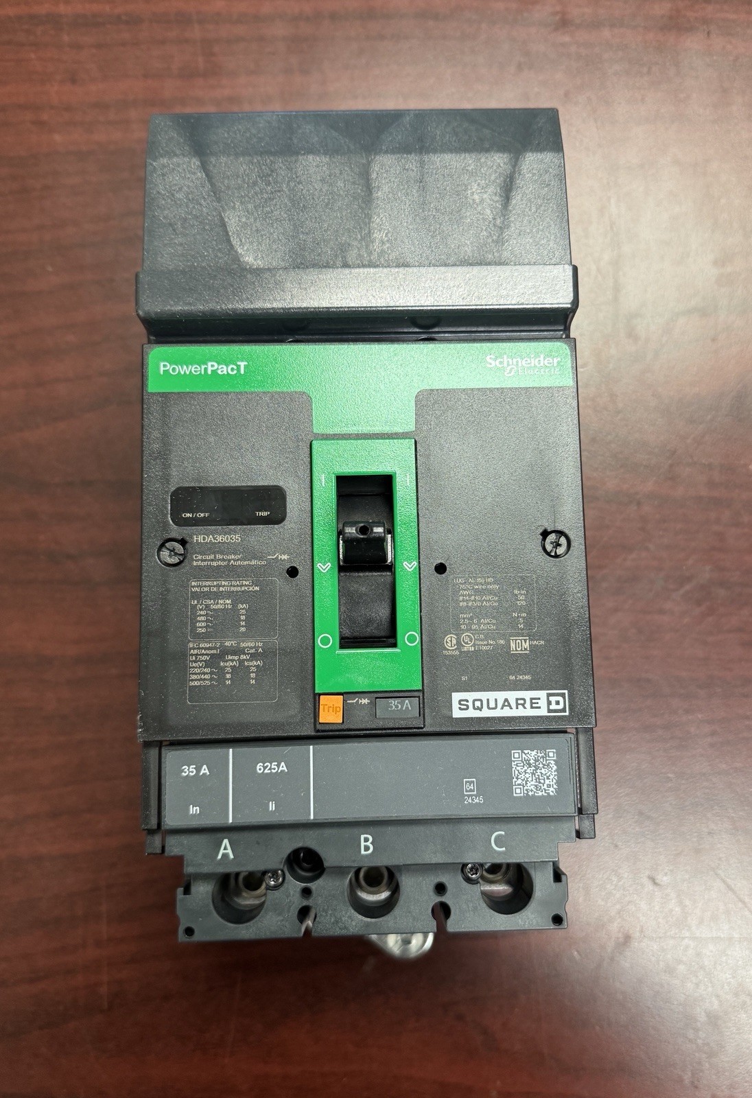 HDA36035 3Pole 35Amp 480/600Volt I-Line NEW Square D HDA Circuit Breaker