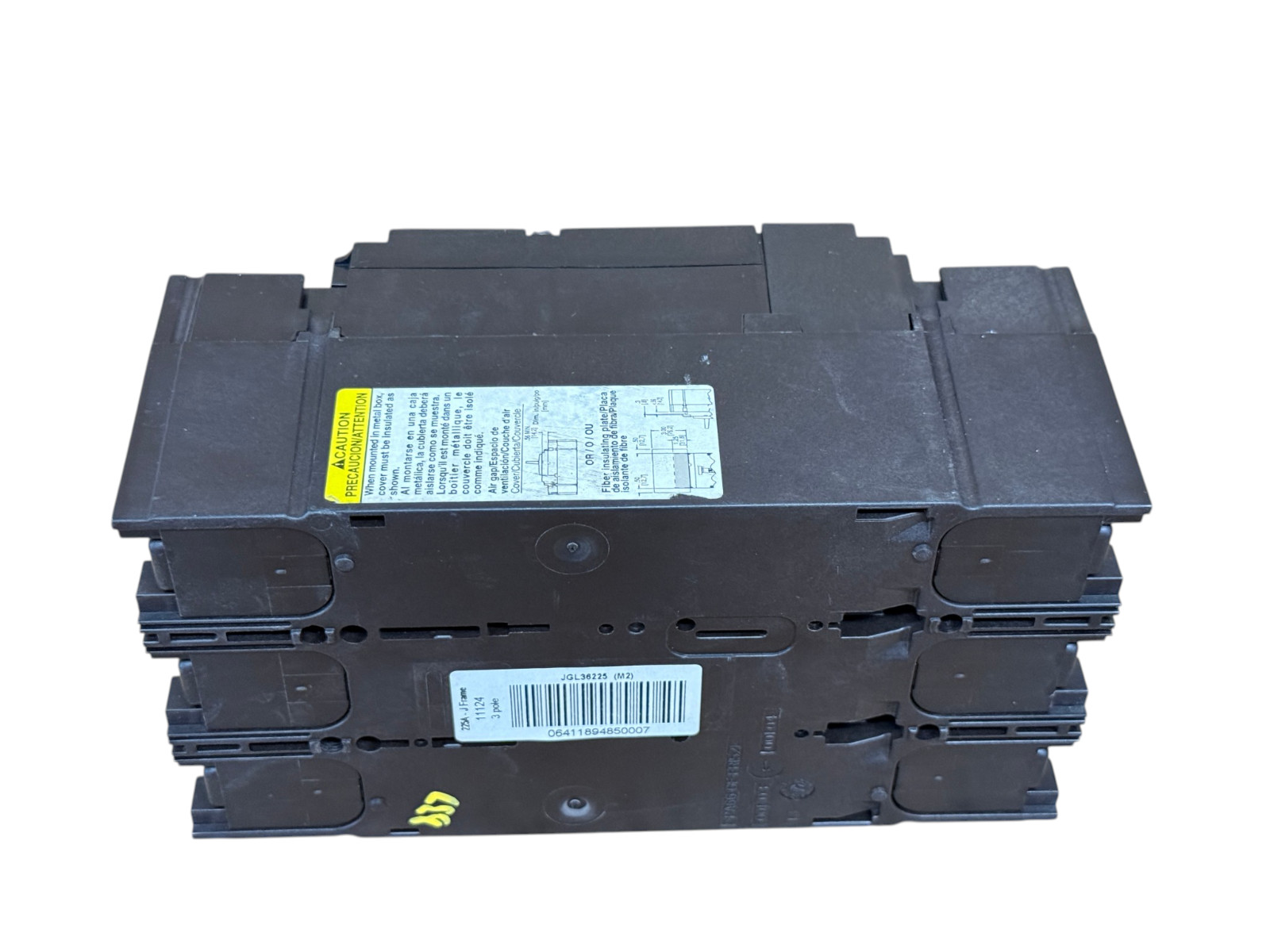 SQUARE D JGL36225 225A 3-POLE 600V J-FRAME POWERPACT J 35KA@480V CIRCUIT BREAKER