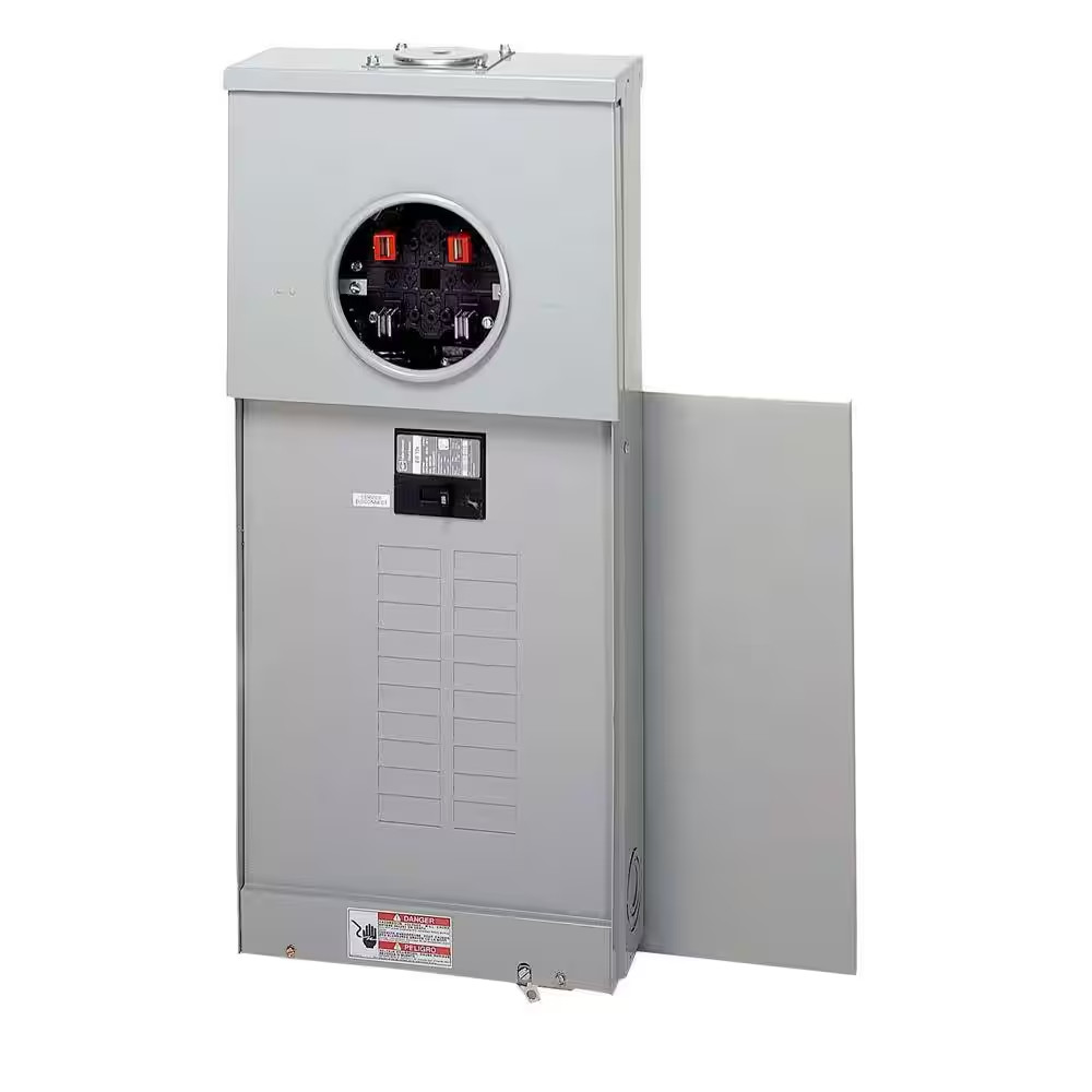 200 Amp 20-Space 40-Circuit BR Type Main Breaker Meter Breaker Top Only Surfa…
