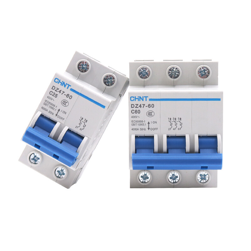 1/2/5pcs DZ47 automatic circuit breaker MCB type C 1/2/3/4-pole 6KA 1A 2A 3A~60A