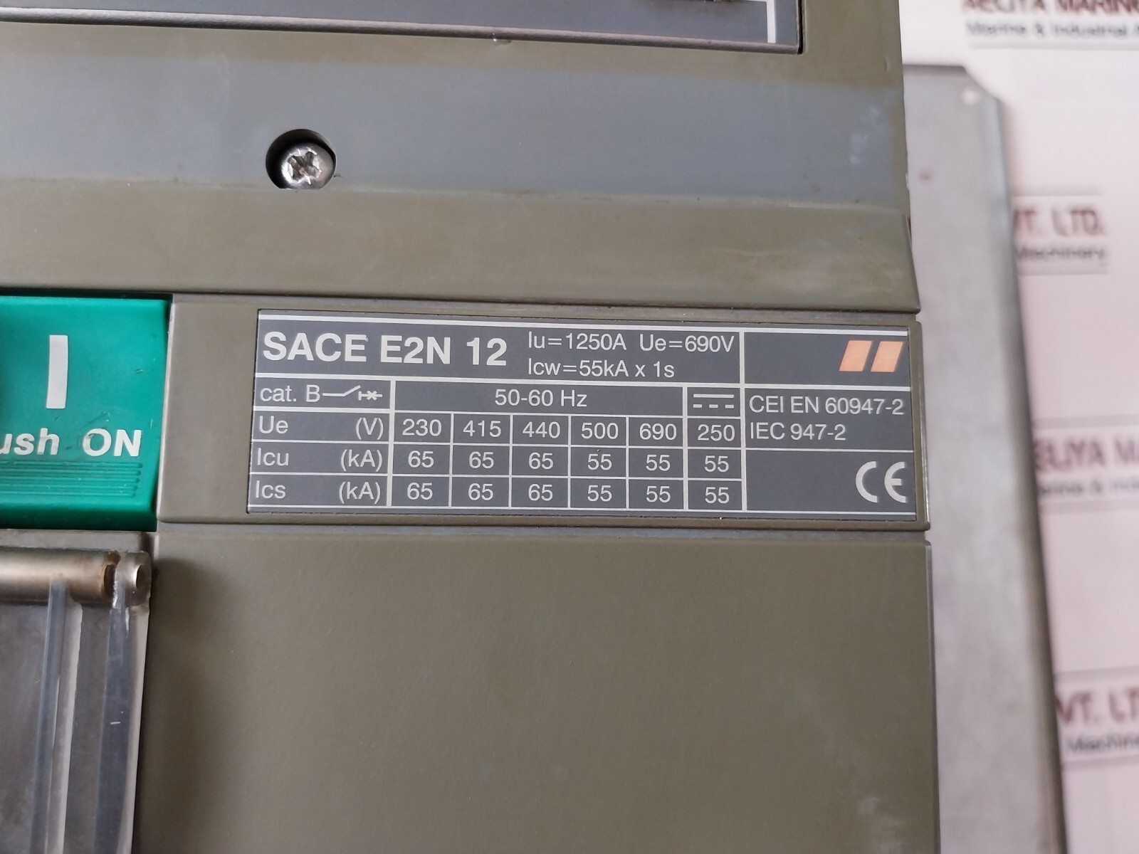 ABB SACE E2N 12 Circuit Breaker 1250A 690V 55KA X 1S 50-60 Hz