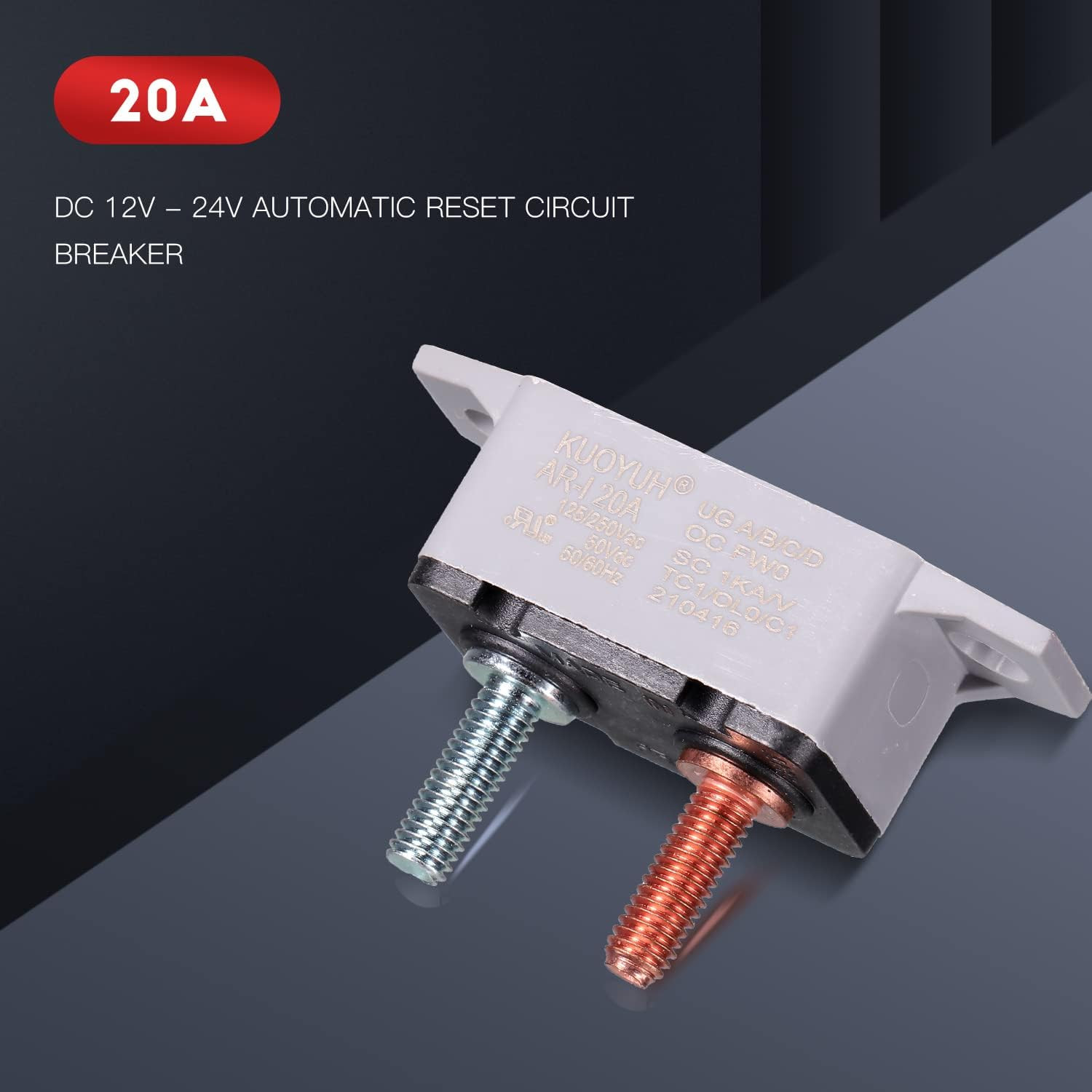 4 Pieces DC 12V – 24V Automatic Reset Circuit Breaker Circuit Breaker with Cover
