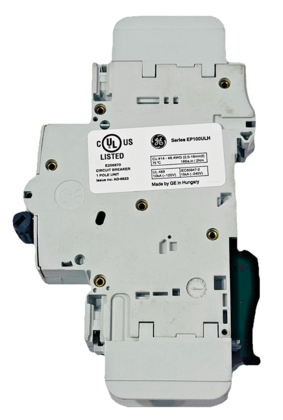 GE EP101ULHD20 / 690325 E256870 20 Amp Miniature Circuit Breaker 1 Pole 120