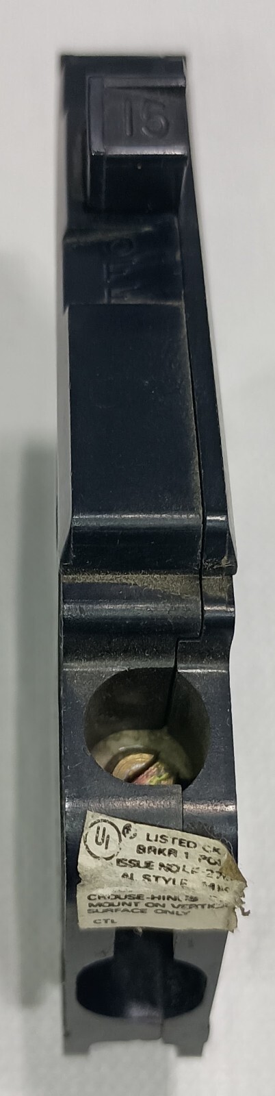 Crouse-Hinds MH115R 1 Pole 15A 15-Amp Type MH Circuit Breaker RIGHT Outer Hooks