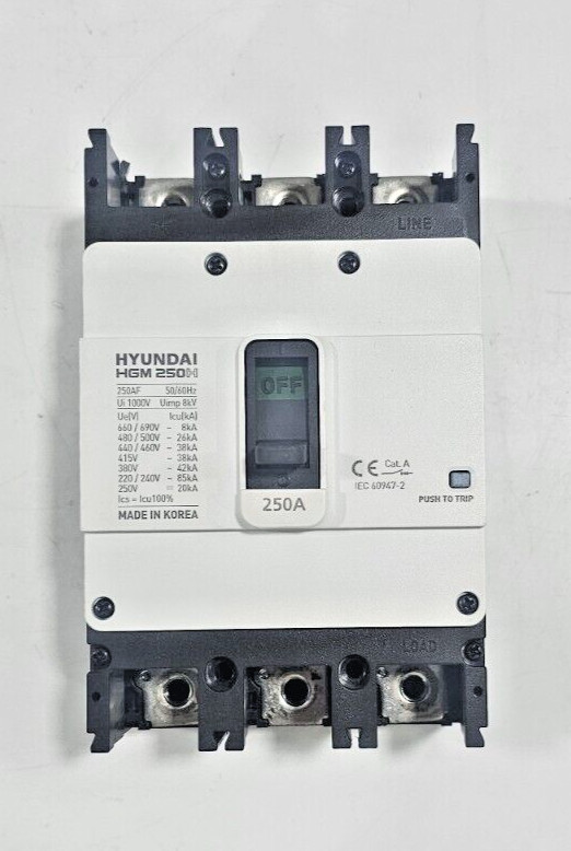 HYUNDAI ELECTRIC HGM250H CIRCUIT BREAKER 250A 3P 460VAC 38KA