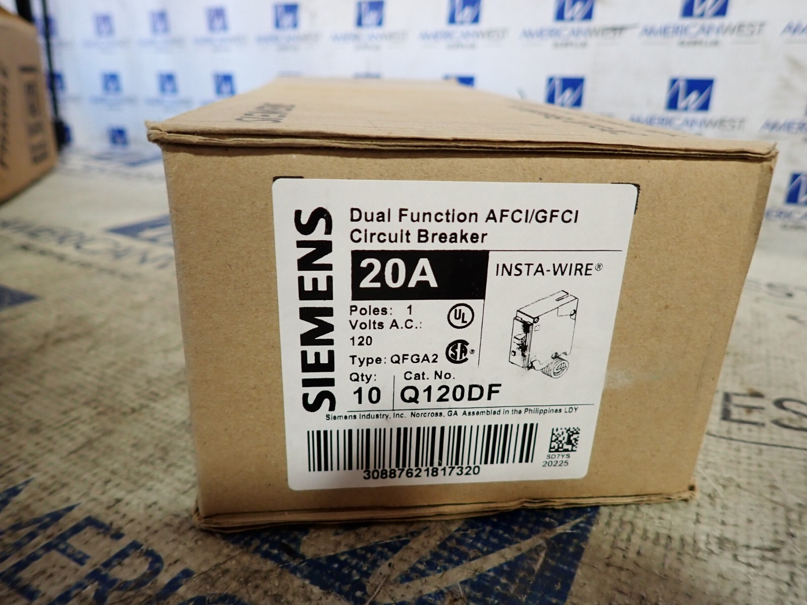 1 New From Bulk Pack Siemens Q120DF 1P 20a AFCI GFCI 120v QFGA2 Breaker
