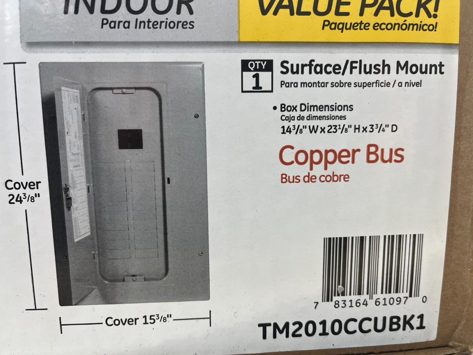G.E. Main Breaker Indoor Load Center 100 Amp 20-Space 20-Circuits No Cabinet